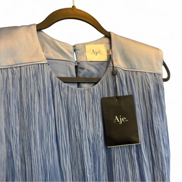 NWT Aje Midi Dress Pleated Blue 4 - Picture 3 of 12